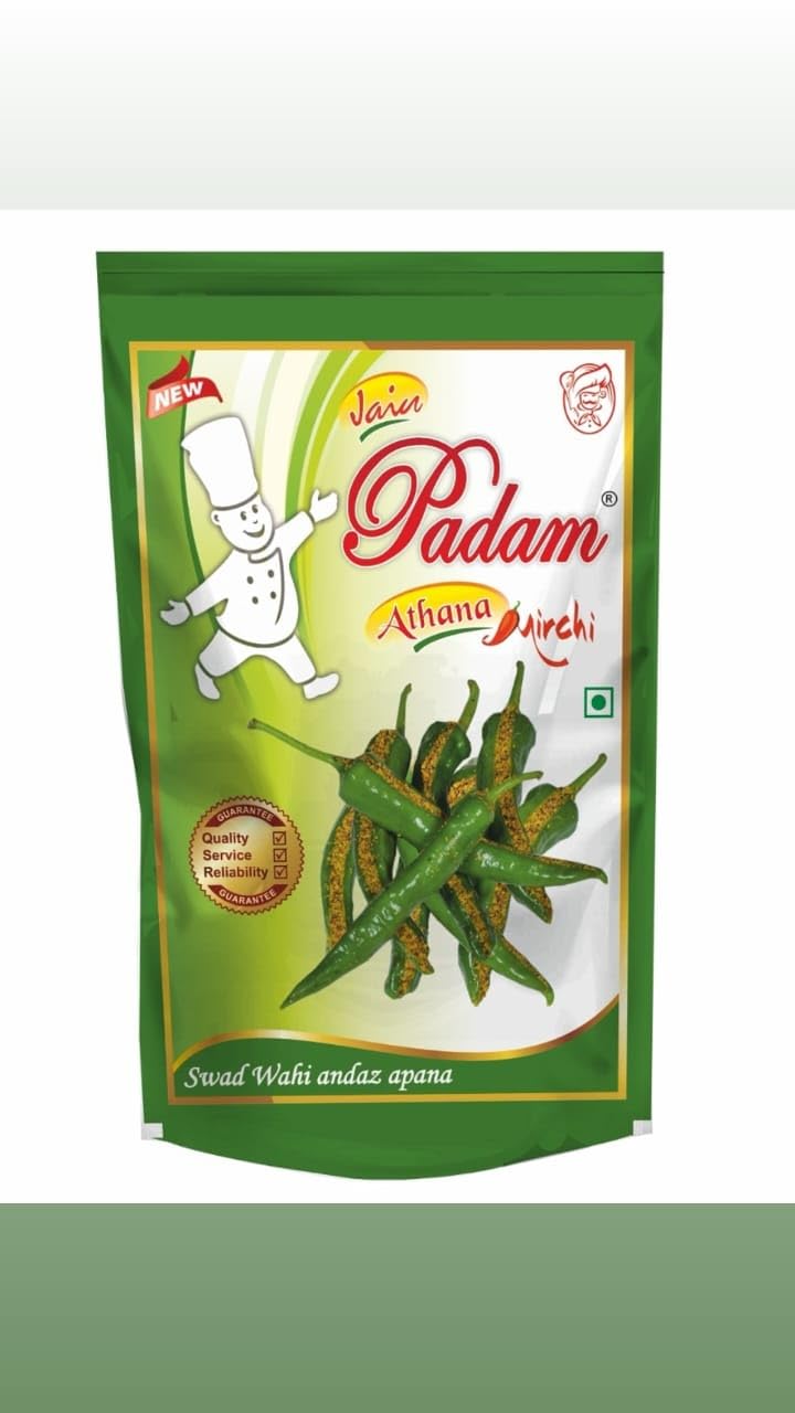 Jain Padam Marwadi Athana Mirchi Green Chilli Pickle मारवाड़ी अथाना मिर्ची का अचार (400 GM)