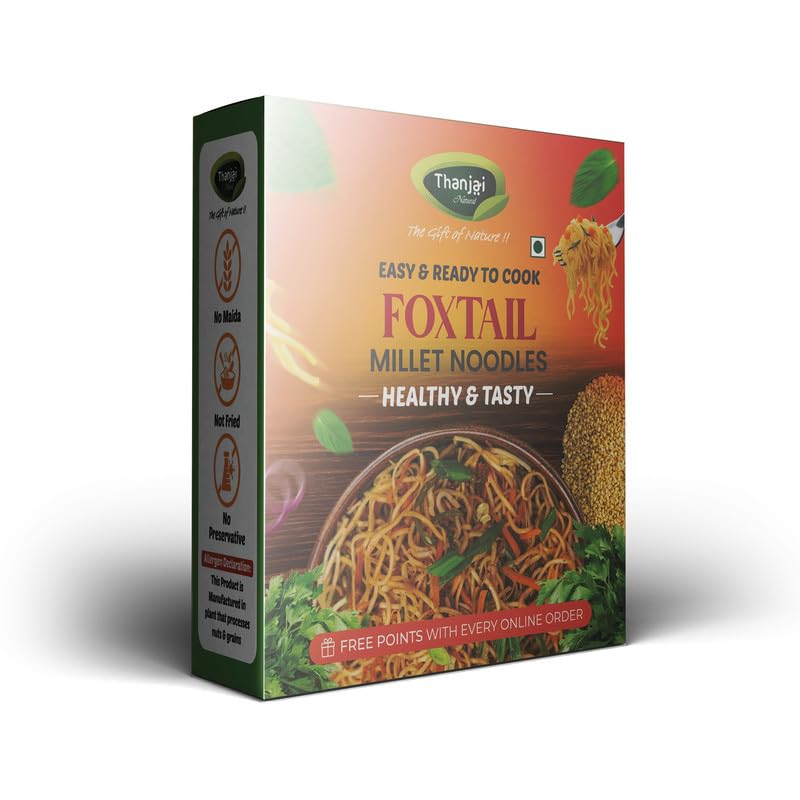 Thanjai Natural Foxtail Millet Noodles 180 Grams of Homemade Natural Millet Noodles( No Preservatives, No Chemicals, No Artificial Extract)