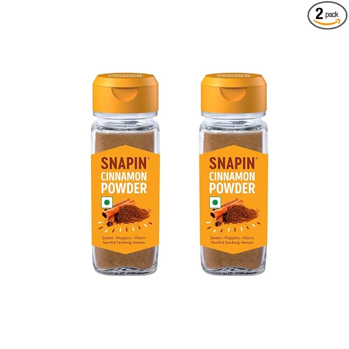 Snapin Cinnamon Powder 53g x 2 | Ground Cinnamon | Dalchini Powder | Warm Aromatic Spice for Baking, Coffee, Desserts & Curries