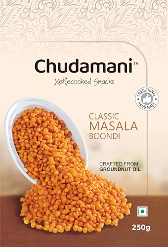 Chudamani Classic Masala Boondi For Raita, Kettlecooked Snacks, Traditional Handmade, Spicy Masala Boondi With Crunch, Rajasthani Boondi - 250gm