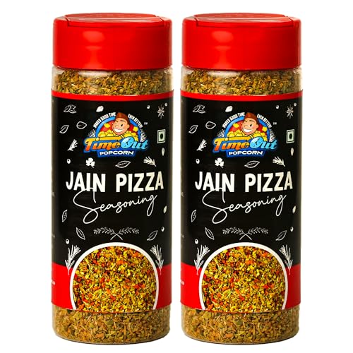 Time Out Popcorn No Garlic & Onion Jain Pizza Seasoning,120g, Pasta,Italian & Indian Dishes,Pack of 2