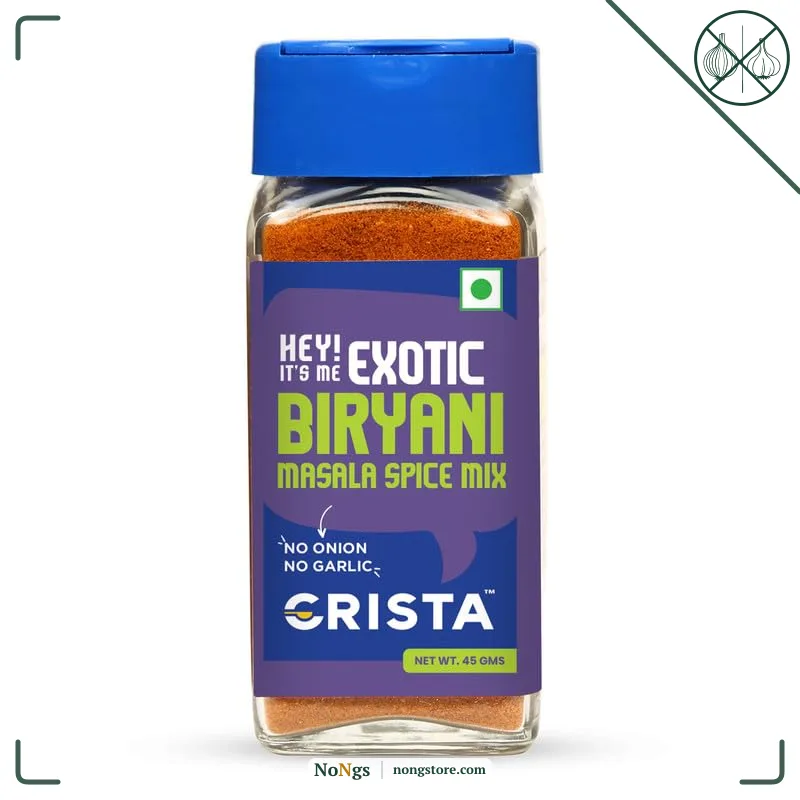 CRISTA Exotic Biryani Masala Spice Mix | Rich in flavour | No Onion | No Garlic | Vegan | Pure | Zero added Colours, Fillers, Additives & Preservatives | 45 gms