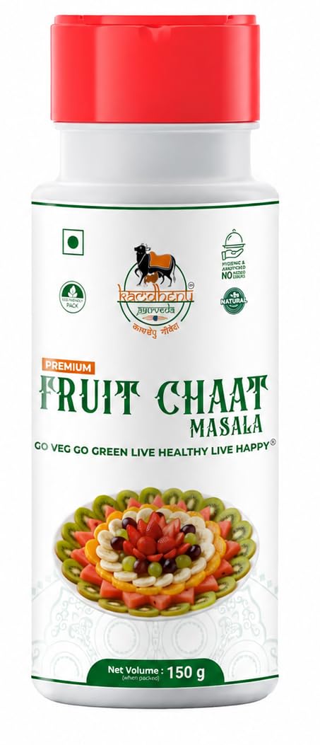 Satvik Sanatani Sawaminaryan, Jain, Vegan Tangy Street-Style ChatPata Spice Masala | Blend Natural Ingredients Cumin, Coriander, Pudina, Pink & Black Salt | No Preservatives | FSSAI Certified | No Onion No Garlic | Premium 150g dispenser Pack, Fruit Masala