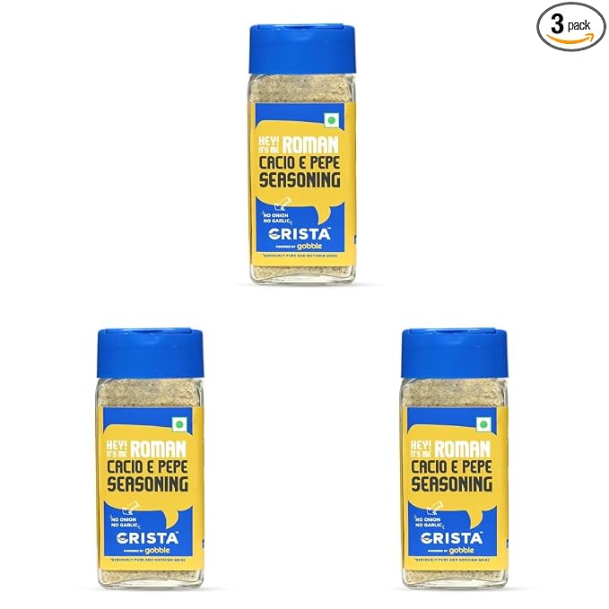 CRISTA Roman Cacio e pepe | Premium Herbs & Spices Blends | No Onion | No Garlic | Zero added Colours, Fillers, Additives & Preservatives | 40gms (Pack of 3)