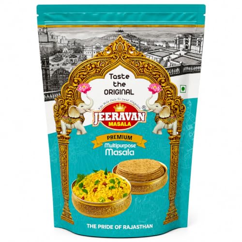 Premium JEERAVAN Masala | जीरावन मसाला | Poha Masala Powder Raita, Fruit Chaat Masala | No Artificial Preservatives, Colors and Flavours | Taste Maker | Mix of 32 Blended Healthy Spices | Natural Hing Jeeravan Mix Masala Powder 1 Kg