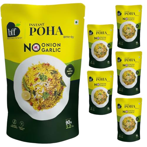 Instant Poha - Pack of 6 (90g Each) | Indian Breakfast Mix | Just Add Hot Water | No Added Preservatives | No Onion, No Garlic | Simple & Easy Meal Solution