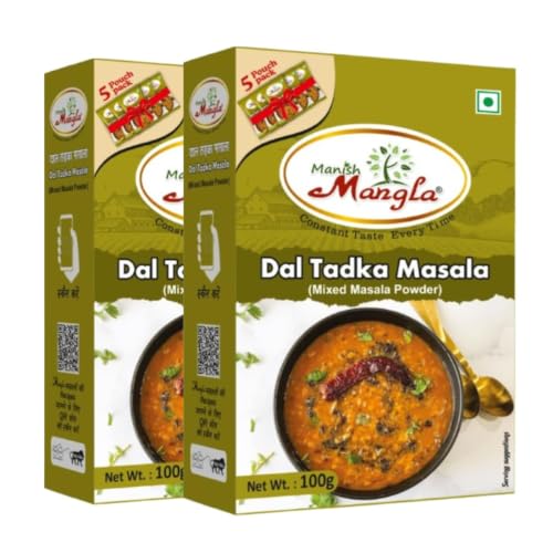 Manish Mangla Dal Tadka Masala 100g (Pack of 2) | Authentic Indian Spice Mix | No Onion No Garlic | Fresh Hygienic Pack | Perfect Blend for Rich & Flavorful Dal