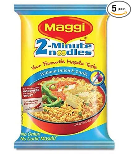 MAGGI Vegetarian No Onion No Garlic Noodles, 70Gm(Pack Of 5)