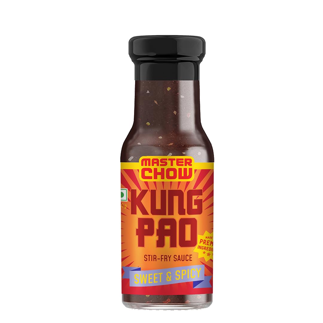 MasterChow Sweet & Spicy Stir Fry Cooking Sauce - 220 gm | Medium Spicy | Serves 4-5 Meals | Delhi Belly Sauce
