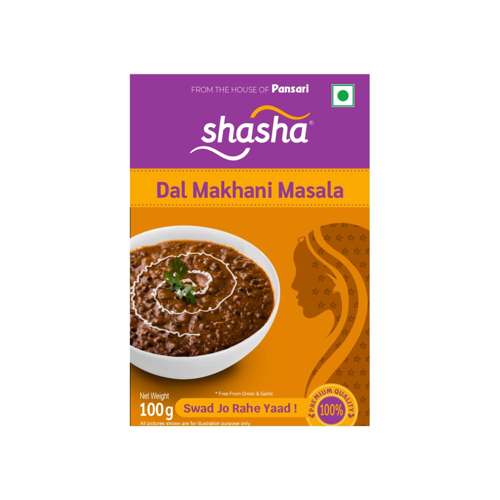 Shasha Dal Makhani Masala 100g - Spice Mix for Rich and Creamy Dal Makhani - No Onion or Garlic - From the House of Pansari