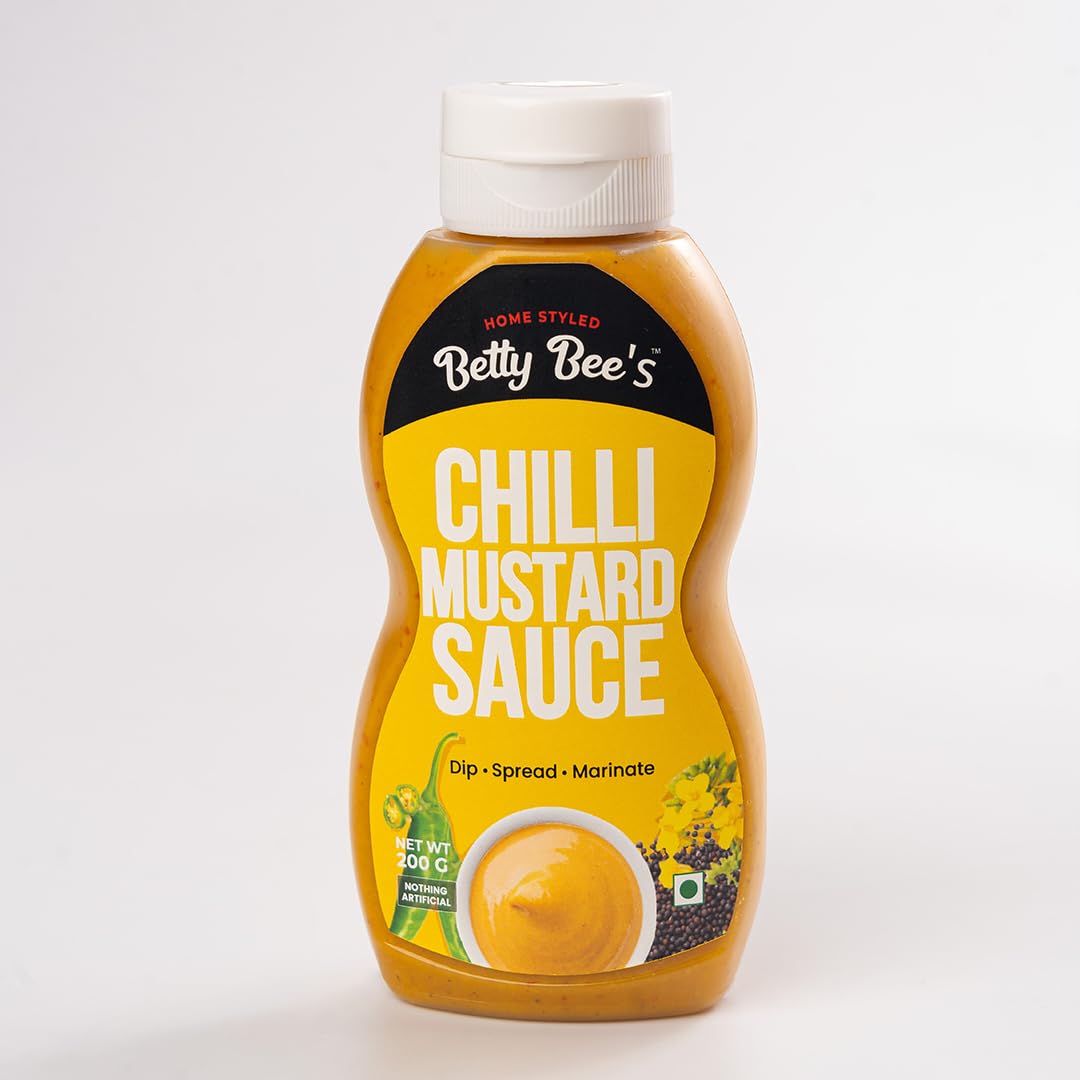 Betty Bee’s Chilli Mustard Sauce (200g) – Spicy, Tangy & All-Natural | Home-styled Indian Fusion | Vegan | Perfect with Snacks & Grills