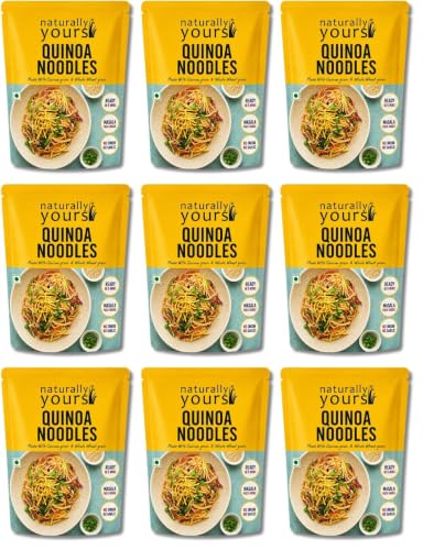 Naturally Yours Quinoa Hakka Noodles | Quinoa & Whole Wheat | No Maida, No Onion No Garlic, Jain Friendly, Vegan, Preservative Free, No MSG | High Protein & Fiber | Tastemaker Inside | 180g Pack of 9