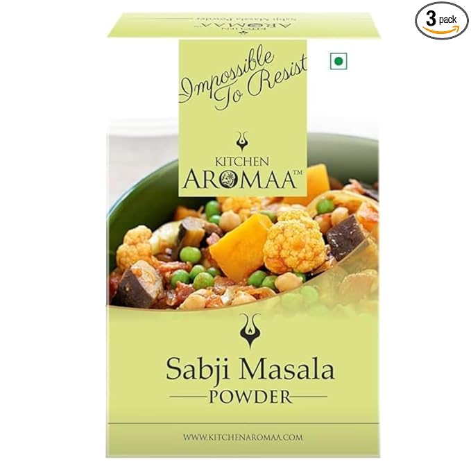 Kitchen Aromaa Sabji masala powder, No Onion - No Garlic, Jain Special Masala, 300 gm (Pack of 3) Zero added Colours, Fillers, Additives & Preservatives