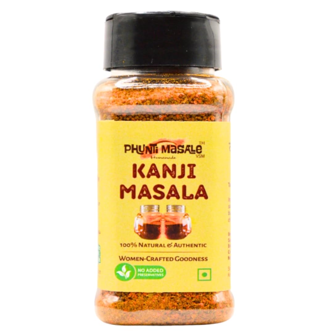 Phunti Masale Kanji Masala Powder | Traditional Indian Probiotic Drink Mix | 100g | No Preservatives | No Onion No Garlic | Gut Health Fermented Drink Spice Mix | Makes 6-7 litres of Kanji