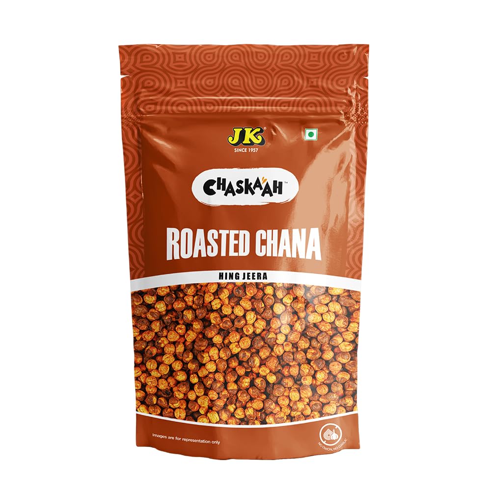 Chaskaah Hing Jeera Chana 200g by JK | Bhuna Chana | Roasted Masala Chickpeas Roasted Chana | NO MSG | Vegan | Not Fried | Jain