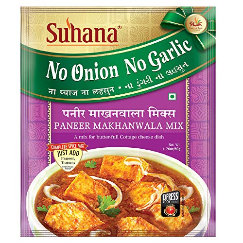 Suhana Paneer Makhanwala Nong (No Onion No Garlic) 50g Pouch | Spice Mix | Easy to Cook | Pack of 3