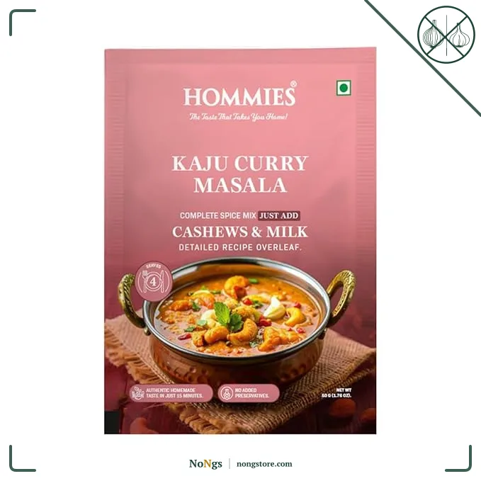 Hommies Dhaba Kaju Curry Masala Spice Mix | Ready to Cook in 15 Mins | Just Add Paneer & Milk | Shahi Cashew Curry Masala | Serves 4 | Made with Cashew Nuts | No Preservatives | Pack of 4 (200g, 50g Each)