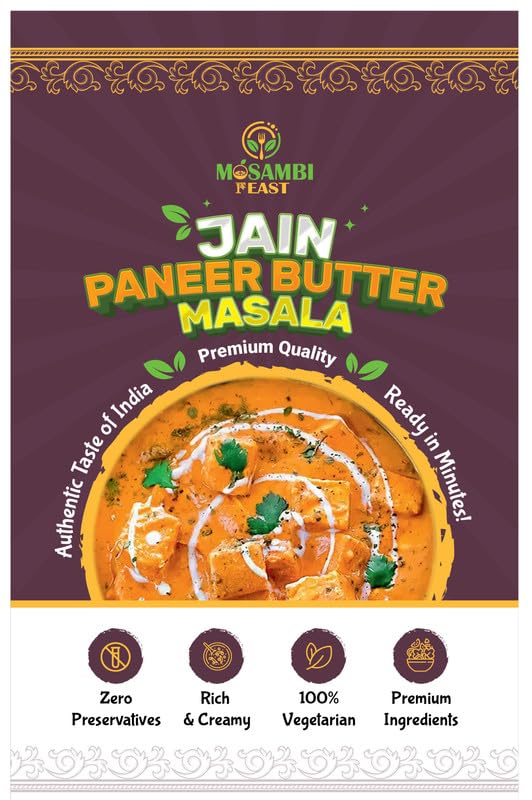 MOSAMBI FEAST Ready to Eat Paneer Butter Masala | Rich & Creamy Taste | Zero Preservatives | Instant Indian Curry with Premium Ingredients | No Onion No Garlic Option | Travel & Tiffin Friendly