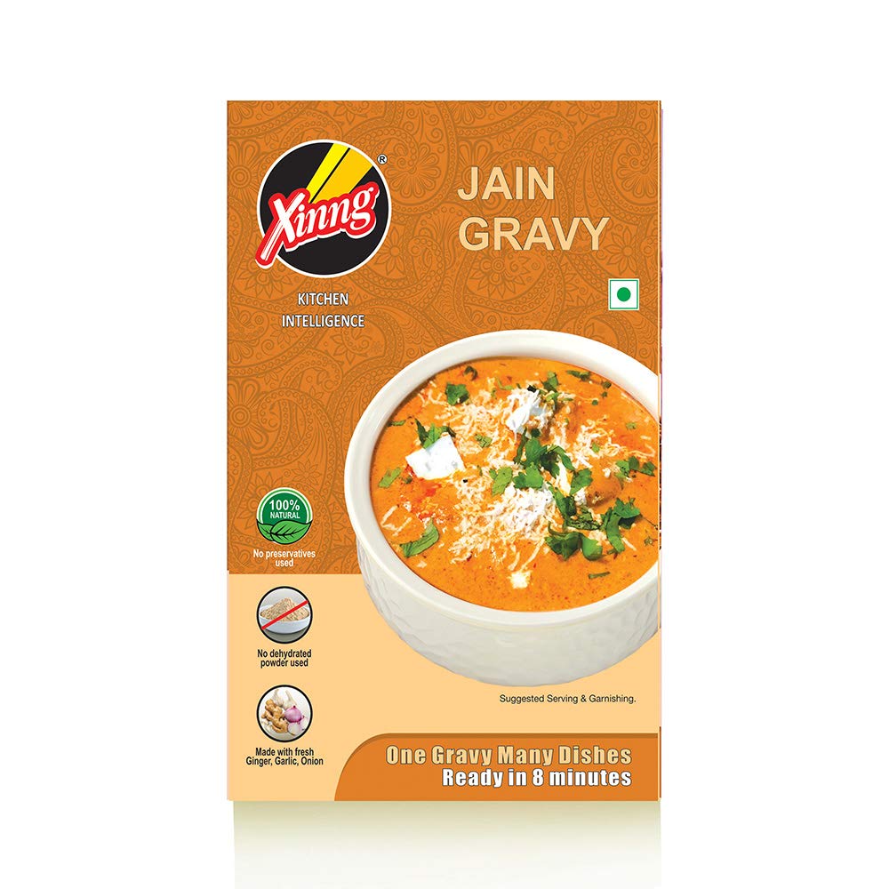 Xinng Instant Ready to Cook Jain Gravy- No Onion, No Garlic, 150gms 100% Natural, Cooking Sauce, No Preservatives- Pack of 1
