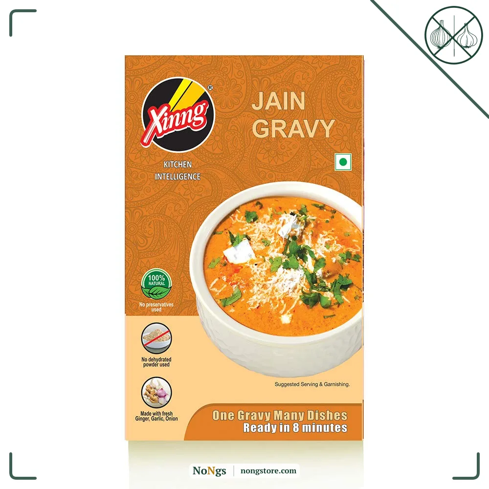 Xinng Instant Ready to Cook Jain Gravy- No Onion, No Garlic, 150gms 100% Natural, Cooking Sauce, No Preservatives- Pack of 1