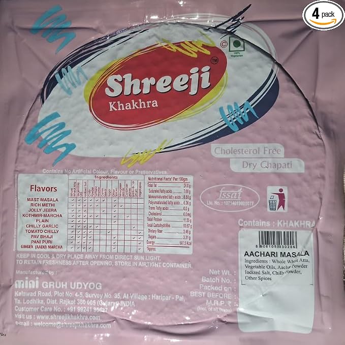 Jain's Favourite Aachari Masala Khakhra Combo (4 * 200 g)