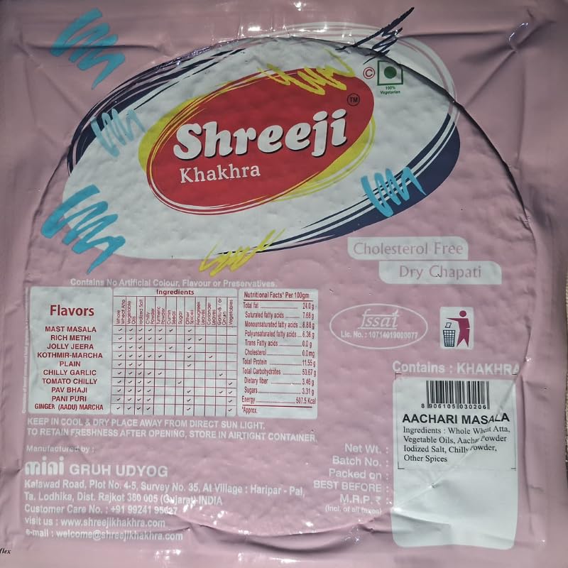 Jain's Favourite Aachari Masala Khakhra Combo (4 * 200 g)