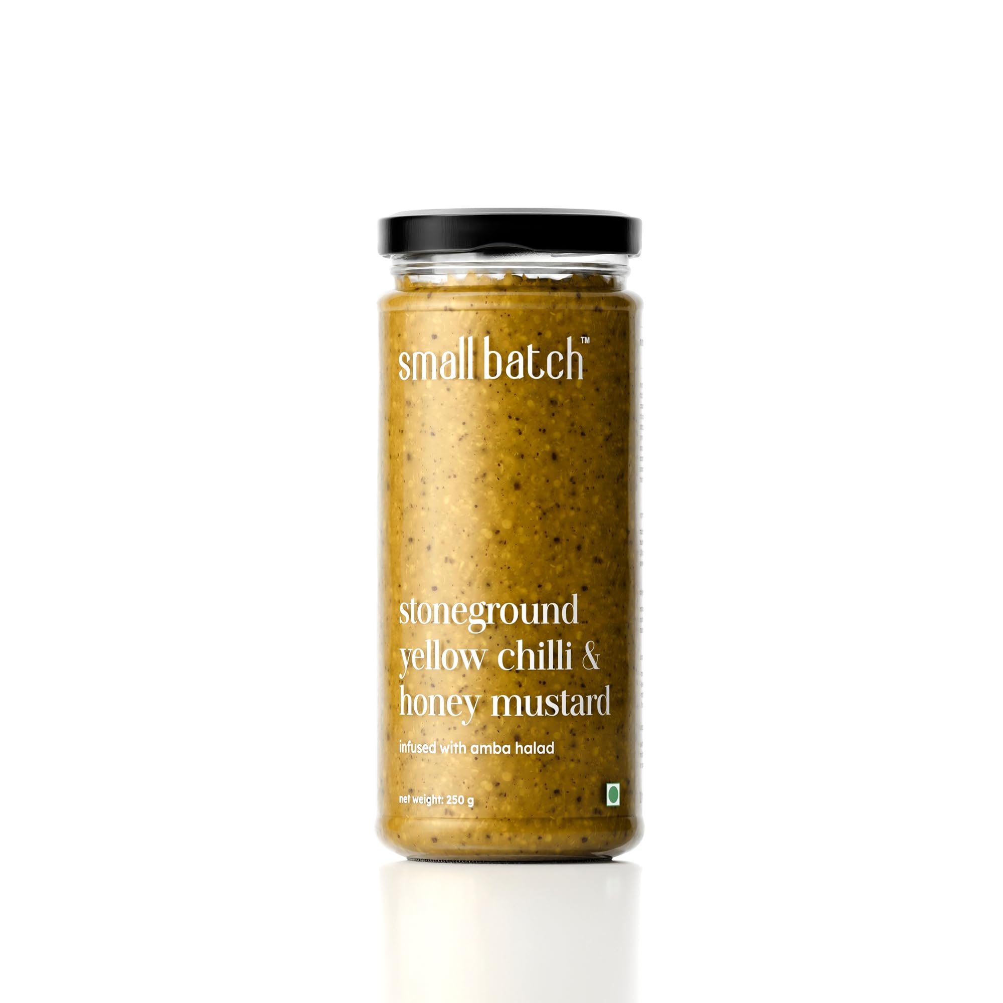 SMALLBATCH Stone Ground Yellow Chilli & Honey Mustard, Authentic Mustard Seeds, Gourmet Condiment, Sauce, Spread, Dip, Salad Dressing, No Preservatives, Pure Veg - 200g