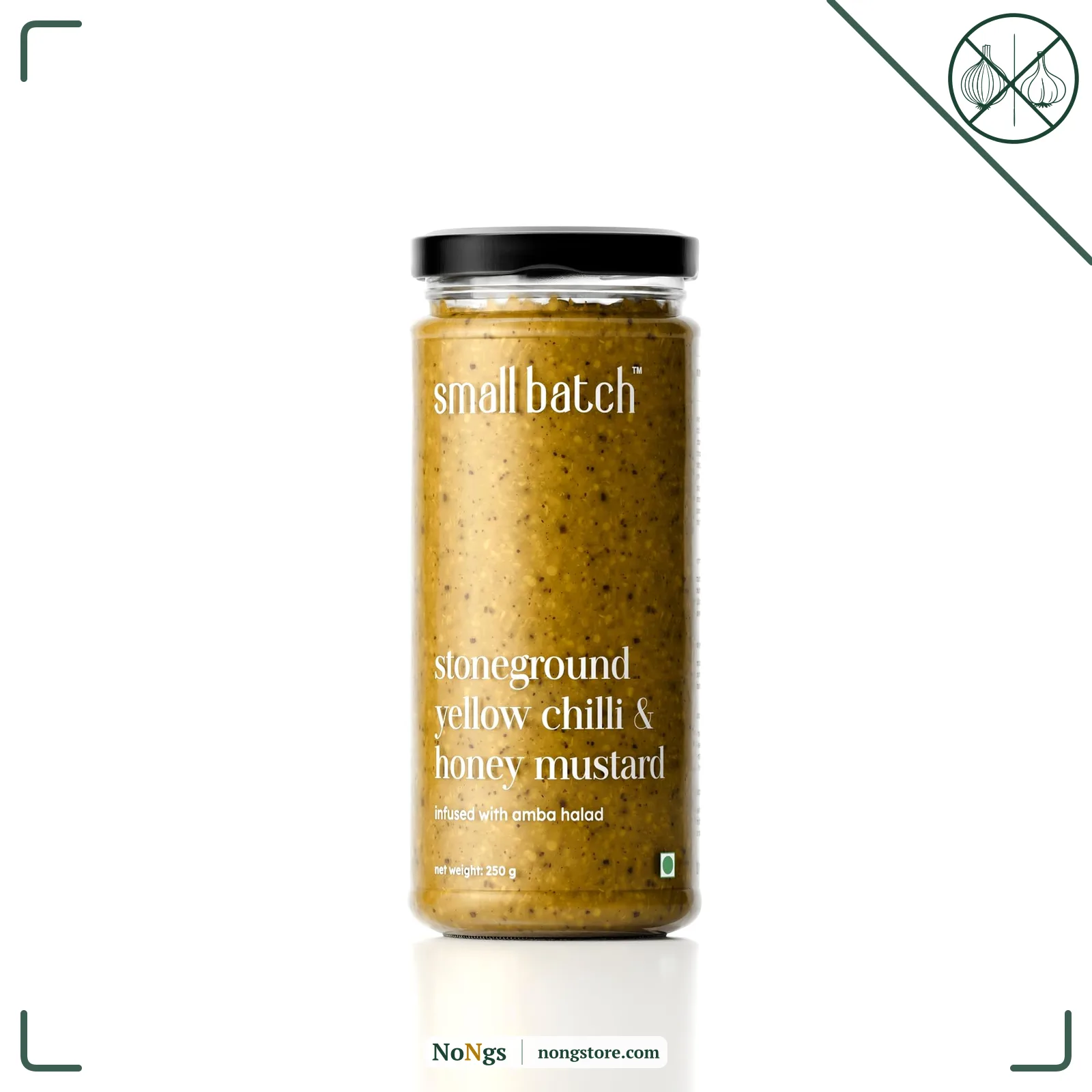 SMALLBATCH Stone Ground Yellow Chilli & Honey Mustard, Authentic Mustard Seeds, Gourmet Condiment, Sauce, Spread, Dip, Salad Dressing, No Preservatives, Pure Veg - 200g