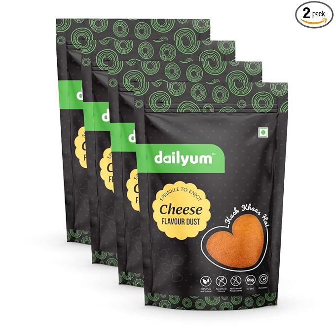 Dailyum Cheese Flavour Dust 70 Gram | No Onion No Garlic | Pack of 4 | 70 Gram Each