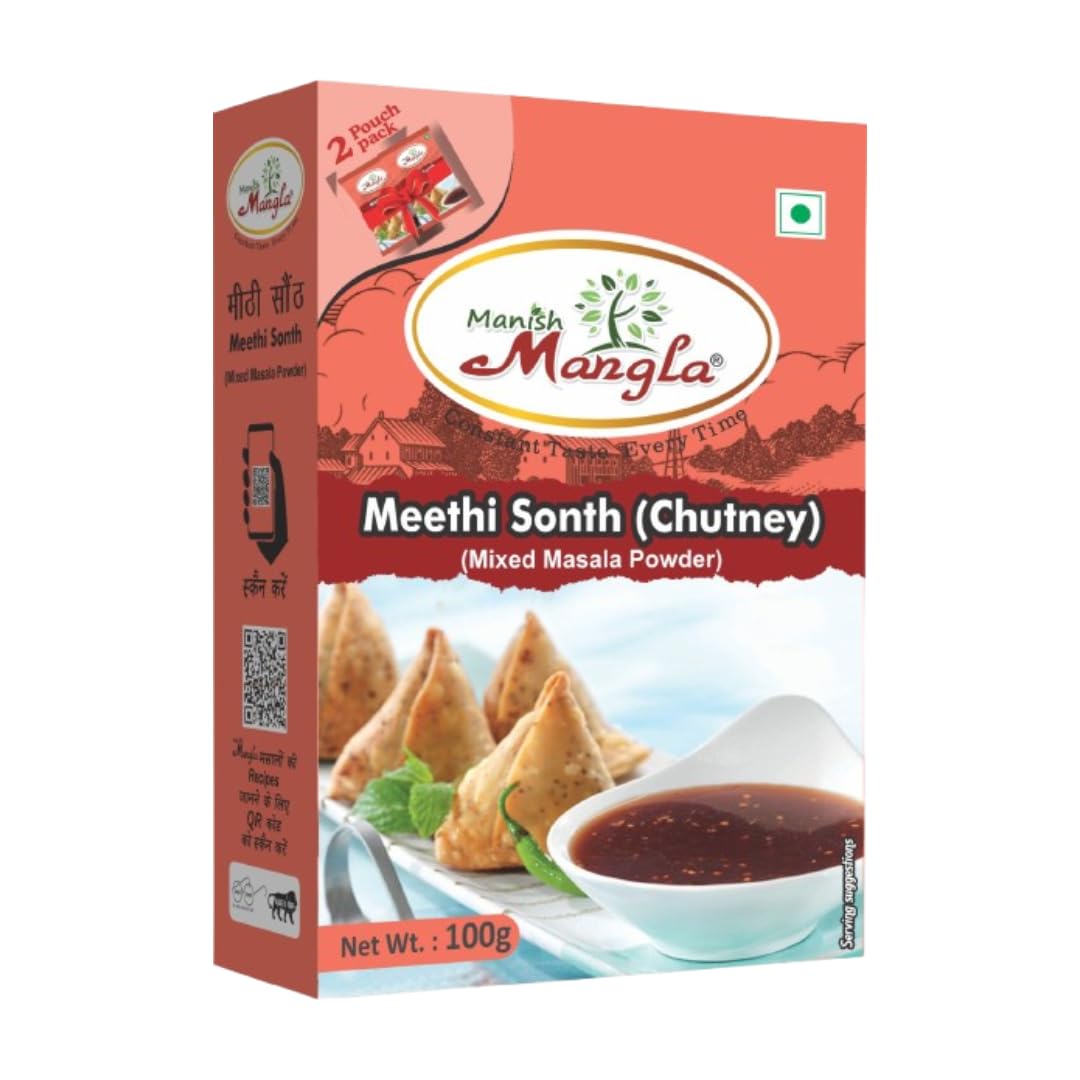 Manish Mangla Meethi Sonth Chutney Mixed Masala Powder, No Onion No Garlic, 100g