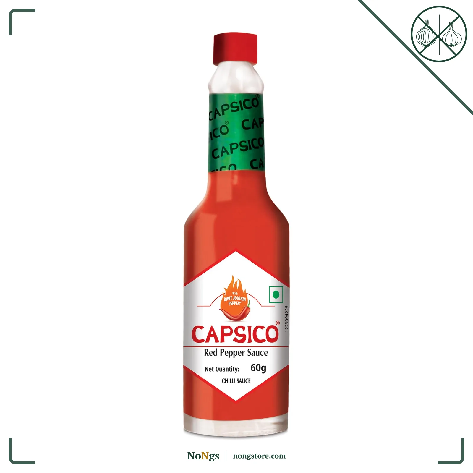 Dabur Capsico Red Pepper Sauce - 60g (Chilli Sauce) | Red Hot Sauce | For Pizza, Pasta, Sandwich & Mocktails | Made With Fresh Bhut Jolokia Pepper : Spiciest Chilli | Pure & Authentic Chilli Sauce | NO Artificial Flavours