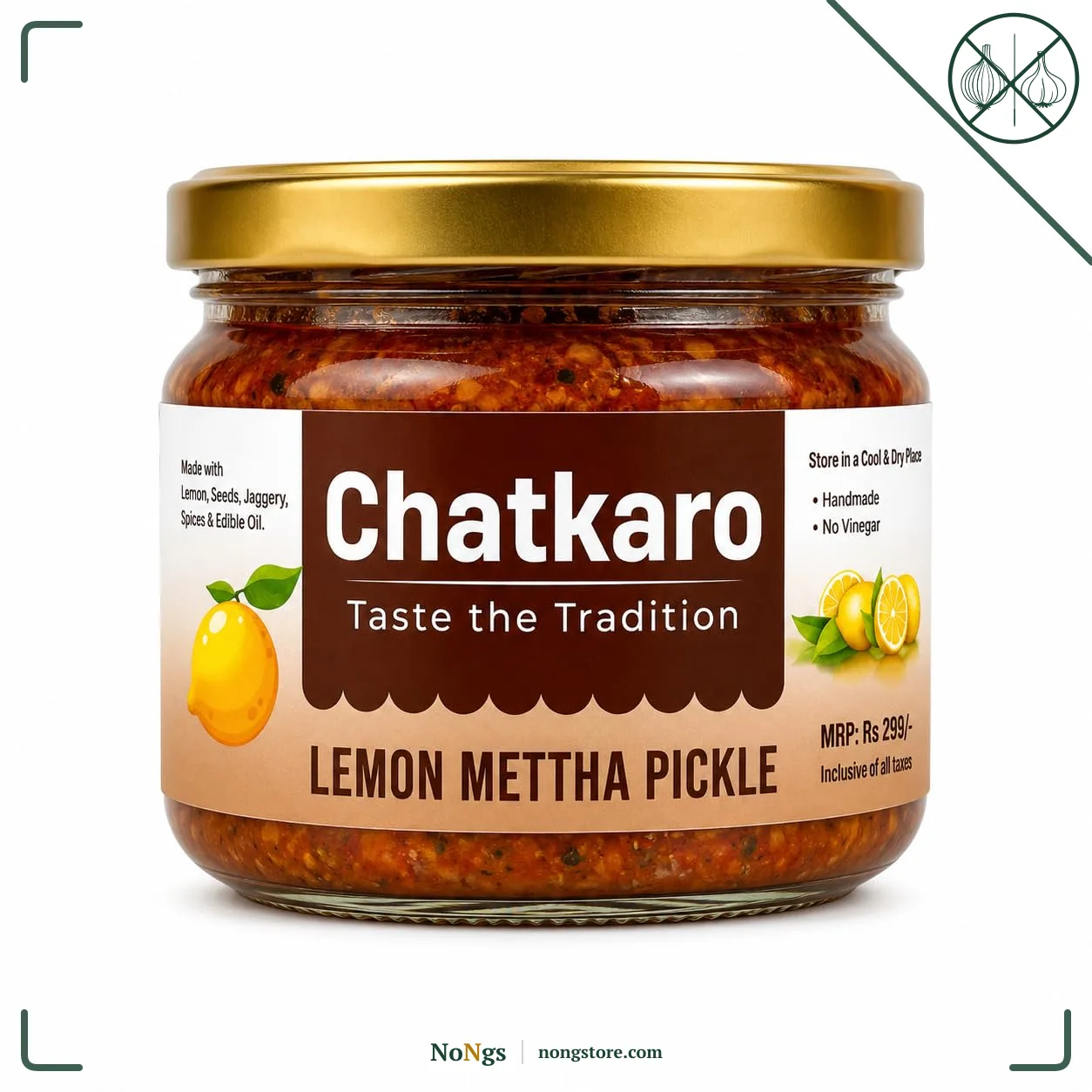 Chatkaro Lemon Pickle with Jaggery 250g | Indian Homemade Nimbu ka Achar with No Onion & Garlic | Sweet & Sour | Traditional Grandma-Style Recipe | Organically Processed | Homemade Achar Traditional Indian Style | Store in Glass Jar | Made With Jaggery | No Sugar | No Chemical Preservatives | No Vinegar