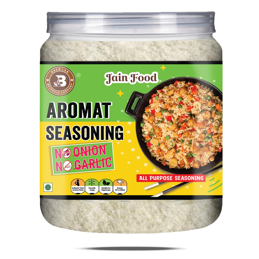 Brew Lab NO Onion No Garlic Aromat Seasoning | Ideal For Jain Food | Flavor Enhancer | (250 g)