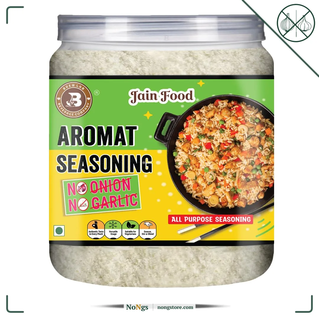 Brew Lab NO Onion No Garlic Aromat Seasoning | Ideal For Jain Food | Flavor Enhancer | (250 g)
