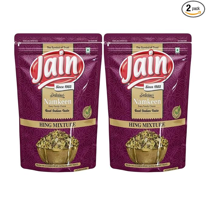 Jain Since 1985 Navratan Mixture Namkeen 700g (350g x 2) | Crunchy Indian Snack Mix | Sev, Peanuts & Lentils | Tea Time Namkeen | Spicy & Crispy Mixture