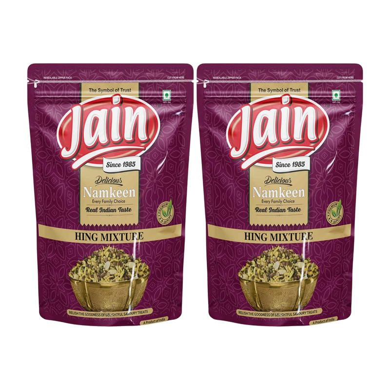 Jain Since 1985 Navratan Mixture Namkeen 700g (350g x 2) | Crunchy Indian Snack Mix | Sev, Peanuts & Lentils | Tea Time Namkeen | Spicy & Crispy Mixture
