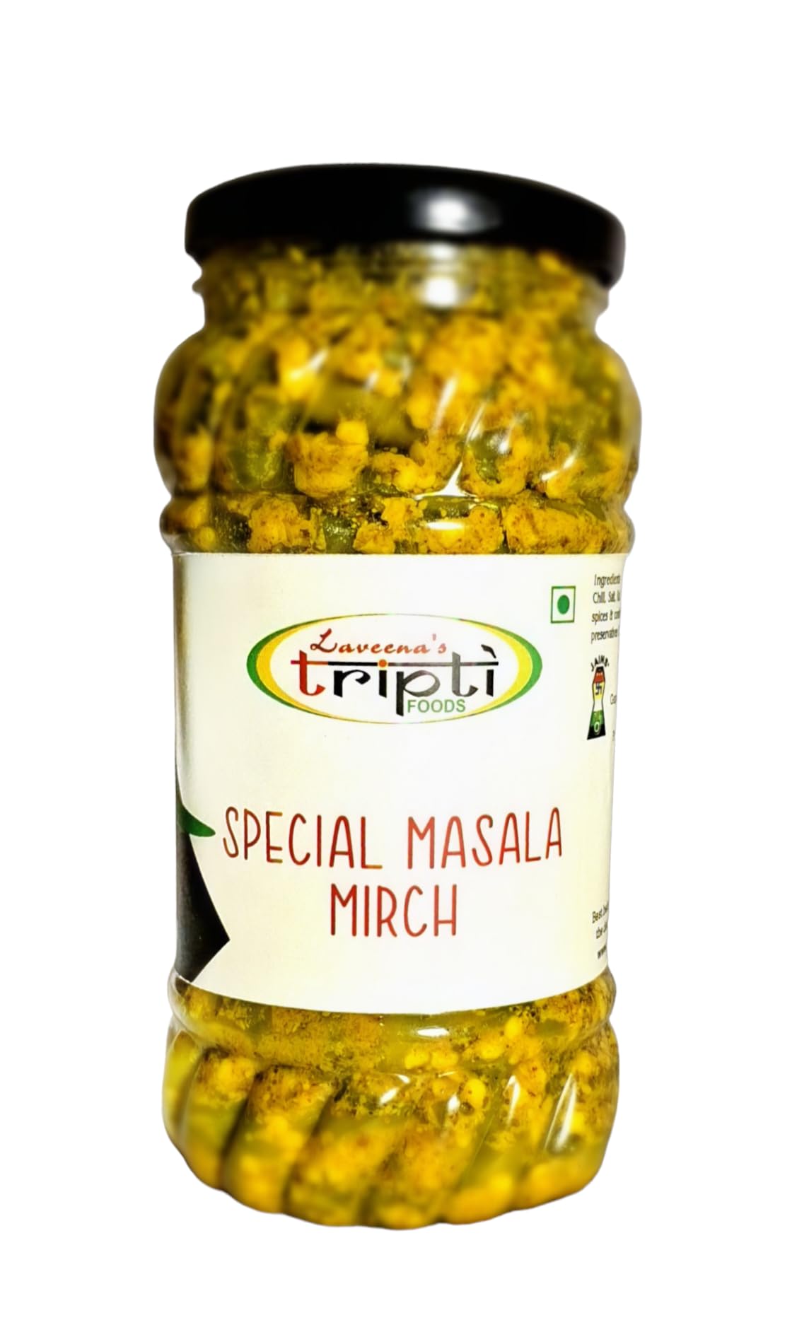 Laveena's Tripti SPECIAL MASALA MIRCH, carefully handcrafted with love by jain aunty! Rajasthani flavoured मट्ठा मिर्ची, green chilly pickle with less oil (Pack Of 1, 400 GR)