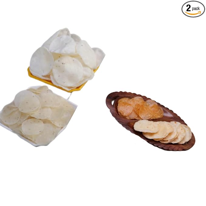 Anuvan®Feel The Utsav Sabudana Papad Ajwin 250G + Tamater Papad 250G (500G) (Gluten-Free & Upwas-Friendly Tapioca Papads)