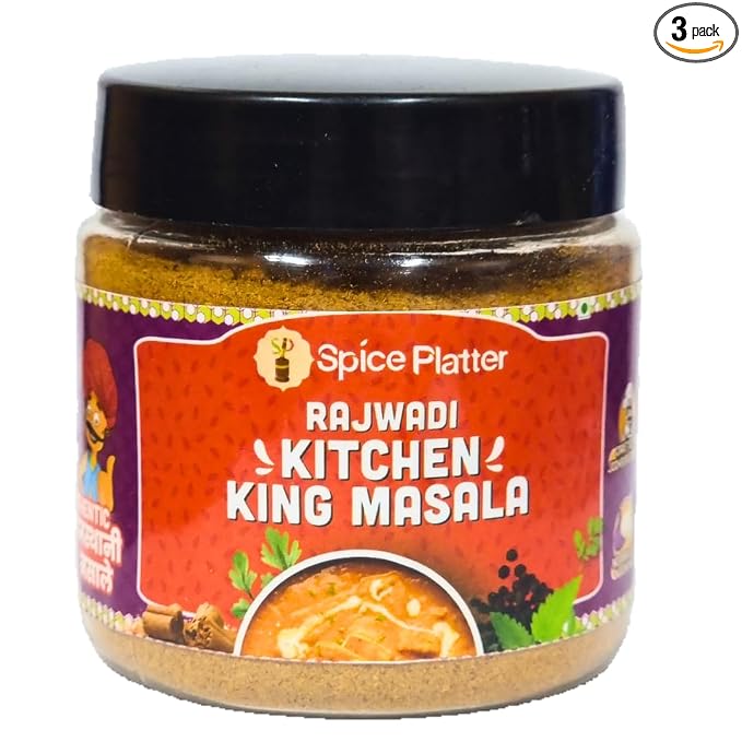 Spice Platter Kitchen King Masala – No Onion No Garlic | Pure Rajwadi Taste | Preservative-Free | Handcrafted with 100% Natural Spices | 300g