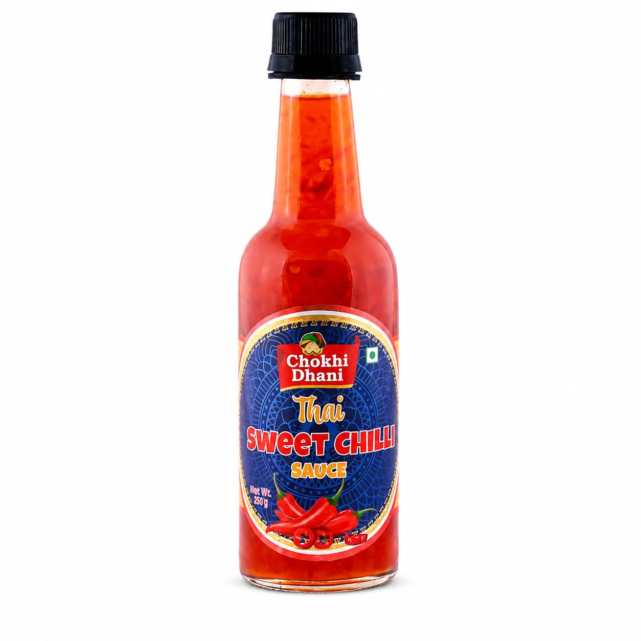 Chokhi Dhani Thai Sweet Chilli Sauce 250g | Sweet & Spicy Dipping Sauce | Perfect for Momos, Spring Rolls, Fries, Noodles & Burgers | Asian Sauce Dimsums, Sushi, Wraps & Rolls, Thai Rice Bowls, Bao Buns, Fried Rice | Sweet Chilli Dip