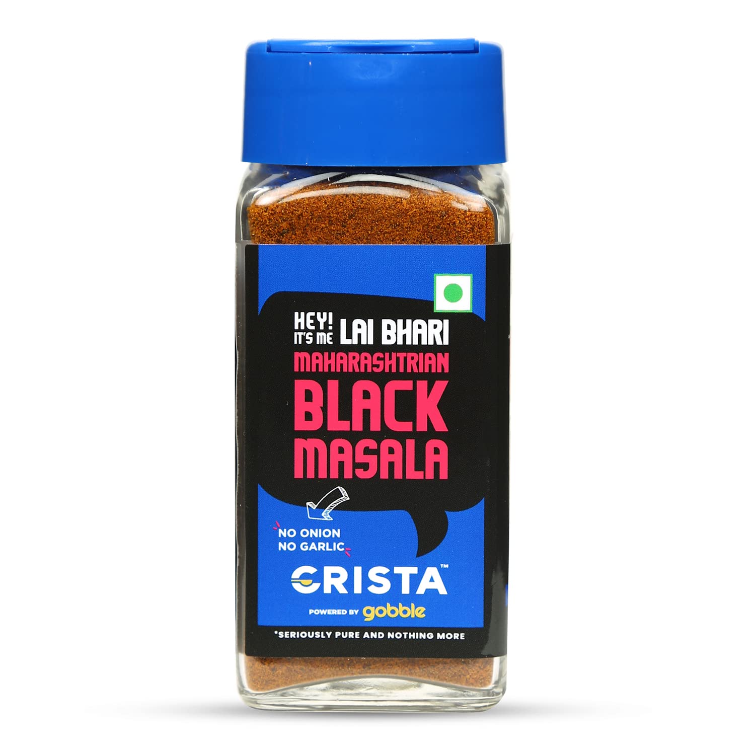 CRISTA Lai Bhari Maharashtrian Black Masala | Authentic Goda Masala | No Added Sugar | No Onion | No Garlic | Vegan | Zero added Colours, Fillers, Additives & Preservatives | 50 gms