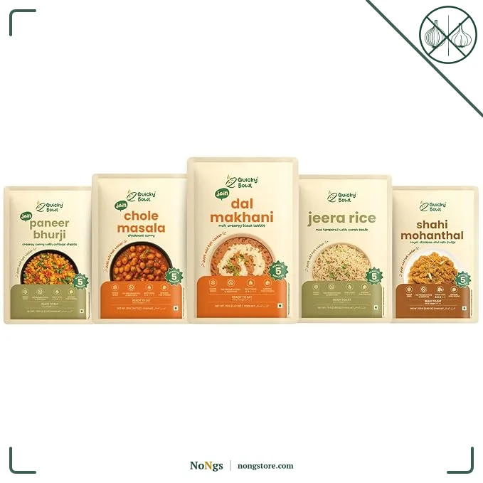 Quicky Bowl Ready to eat jain Meal Combo | Jain Meal | No Onion No Garlic | Instant meal | Freeze Dried | (Pack of 5)
