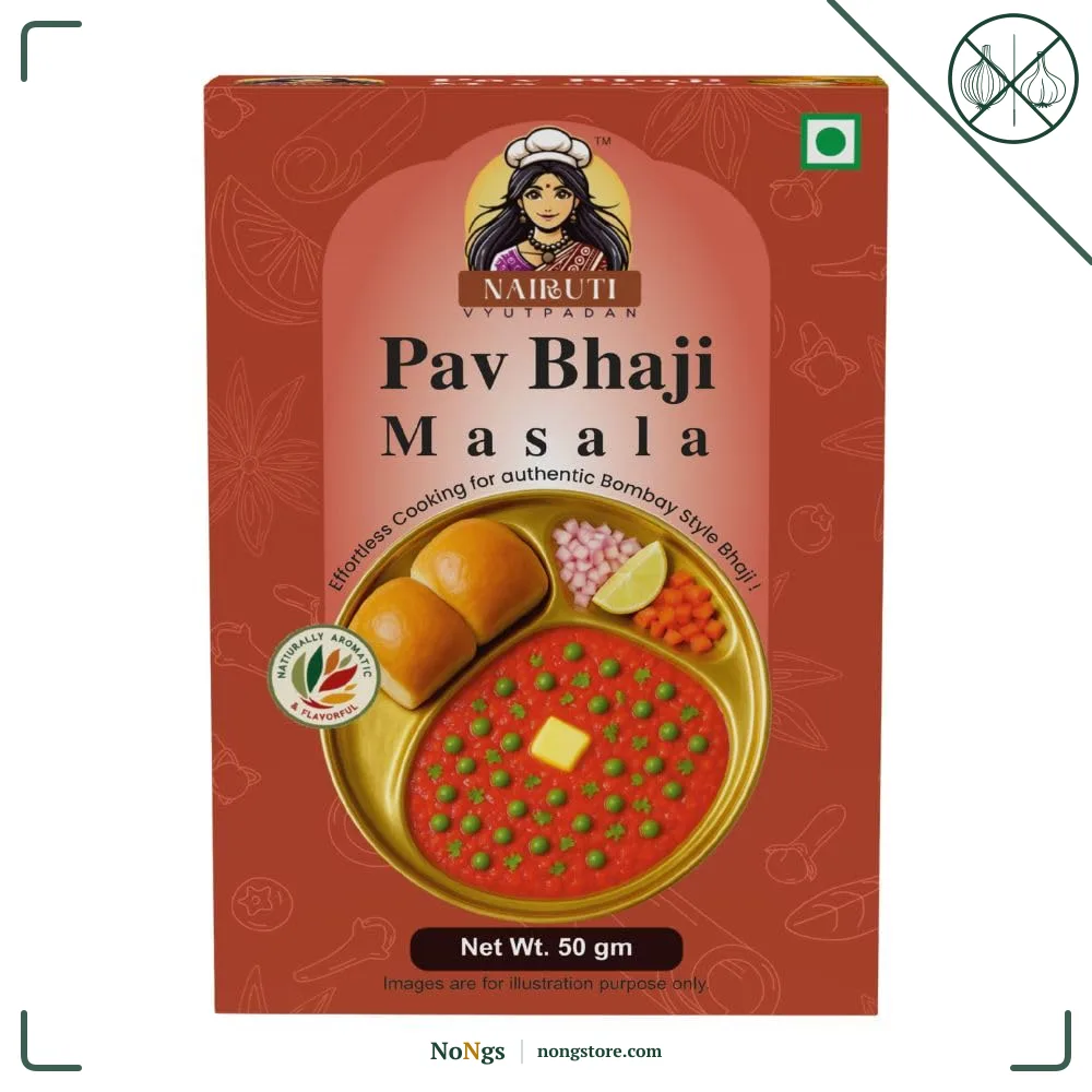 Nairuti Vyutpadan PavBhaji Masala (Jain Friendly) 50g | No Onion No Garlic | Mumbai Street Style Pav Bhaji Spice Mix | Rich Aroma | No Preservatives | Premium Blend