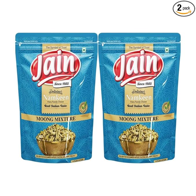 Jain Since 1985 Navratan Mixture Namkeen 700g (350g x 2) | Bombay Mix/Farsan | Crunchy Indian Snack | Sev, Peanuts & Lentils | Tea Time Snack