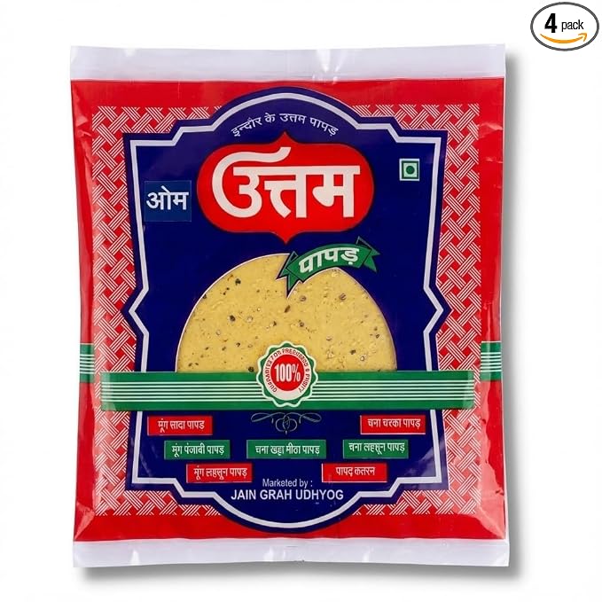 Om Uttam Moong Papad - 100% Natural | Fresh and Homemade (800 Gram, Moong Papad)