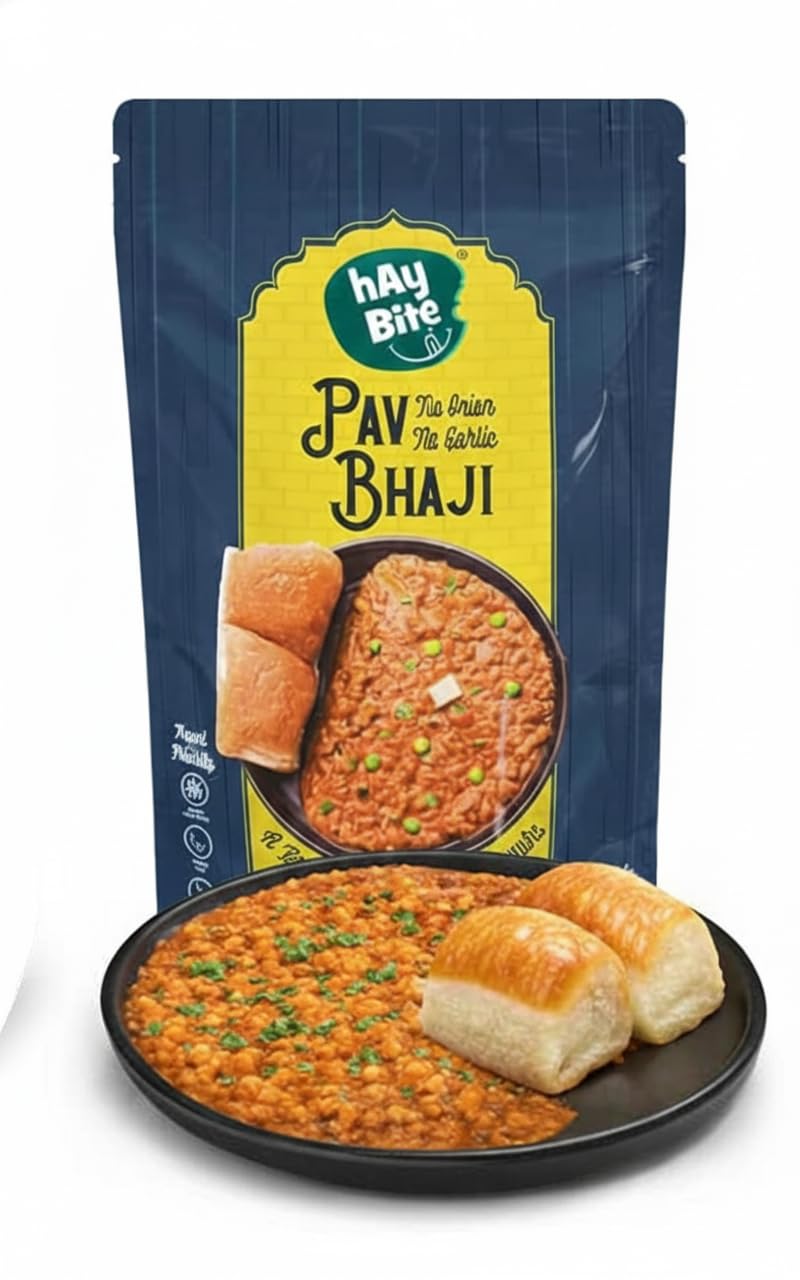 HAY BITE Pav Bhaji Instant Mix – 300g|No Onion No Garlic|Freeze-Dried|Ready-to-Cook|Quick & Healthy Meal|No Preservatives |Pack of 1