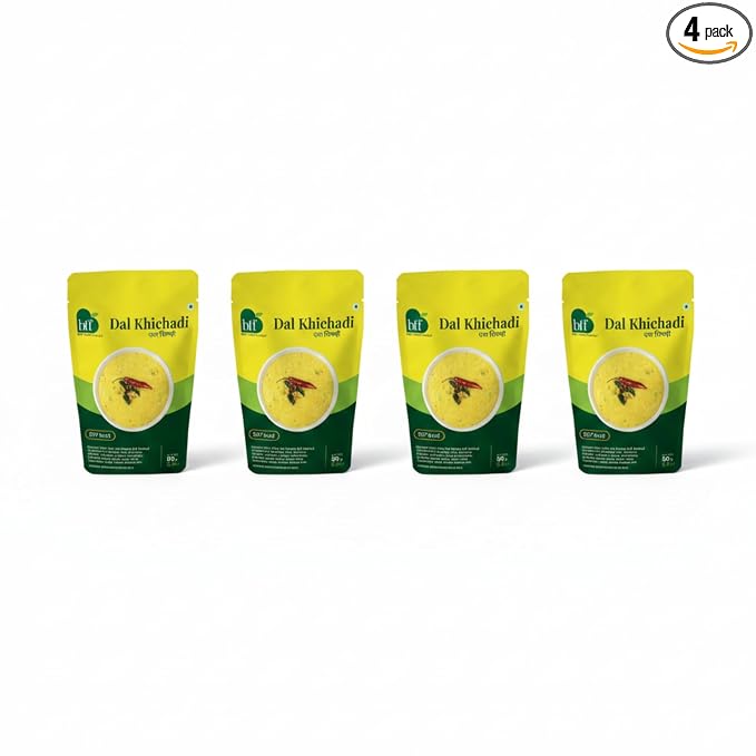 Instant Dal Khichadi | Pack of 4 (90g Each) | Quick & Tasty Traditional Meal | No Added Preservatives | Ideal for Busy Days