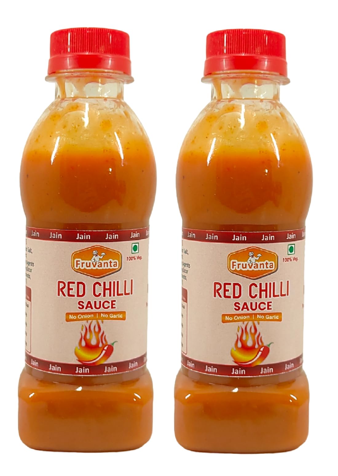 Fruvanta Jain Combo Without Onion/garlic/Potato Red chilli Sauce (200gm) (Pack of 2)