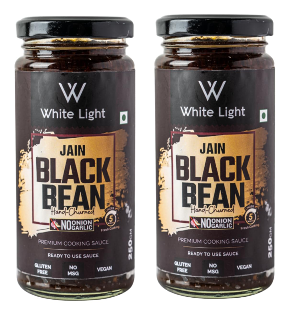 White Light Food Jain Black Bean Sauce l Vegan and Natural Ingredients l Ready to Eat Healthy Food (Pack of 2, 250g Each)
