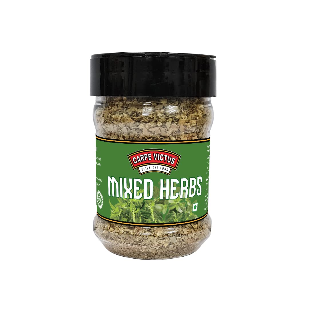 Carpe Victus Jain Mixed Herbs Seasoning | No Onion No Garlic | Italian Herbs for Pasta, Pizza & Cooking | 50g